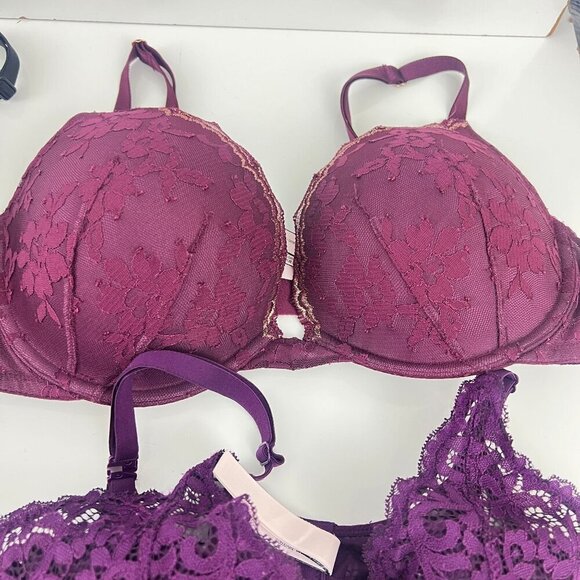 Victoria's Secret Lot of 6 Bra's Size 36D Push Up Demi Knockout Lace - Picture 10 of 13